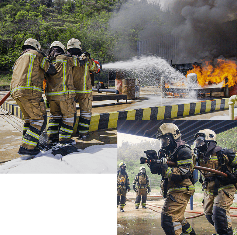 Kustwachters tijdens de sporttest