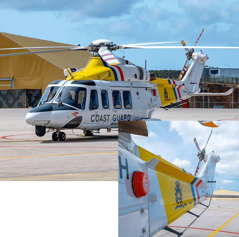 Een helicopter van de Kustwacht Caribisch Gebied