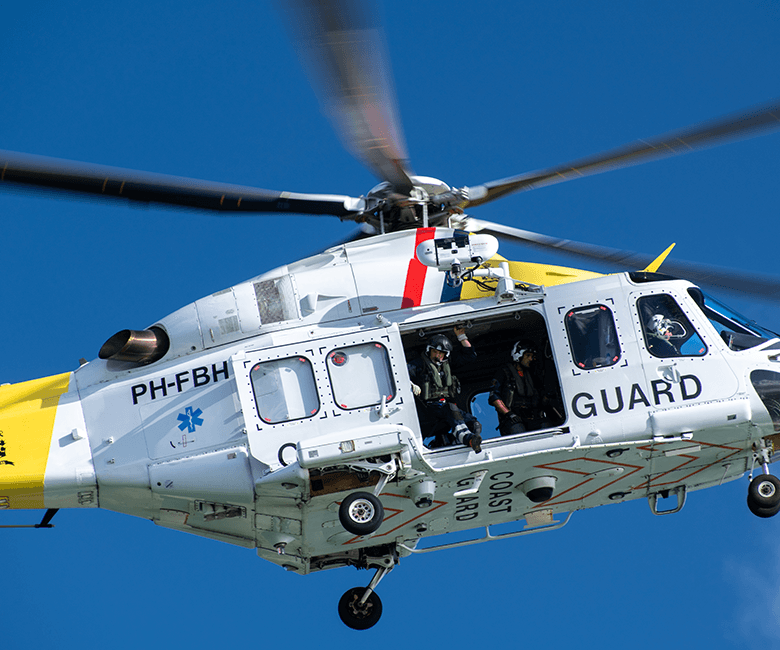 Een helikopter van de Kustwacht