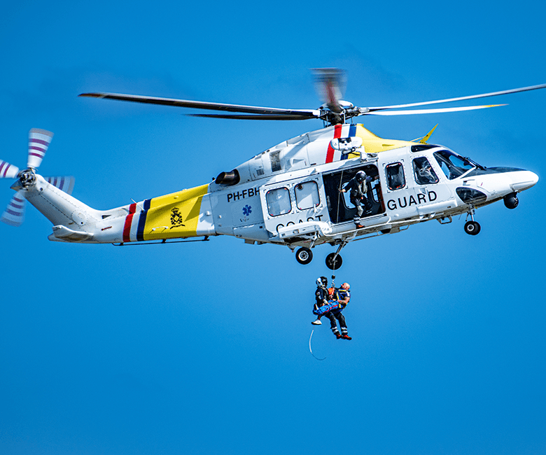 Een helikopter van de Kustwacht